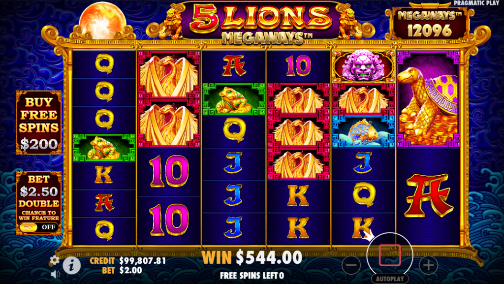 Imagem representando o jogo 5 lions