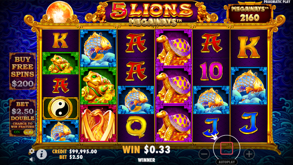 Imagem representando o jogo 5 lions 